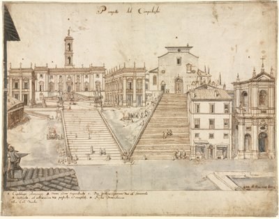 ローマの18のビュー：カンピドリオ、1665。 作： Lievin Cruyl