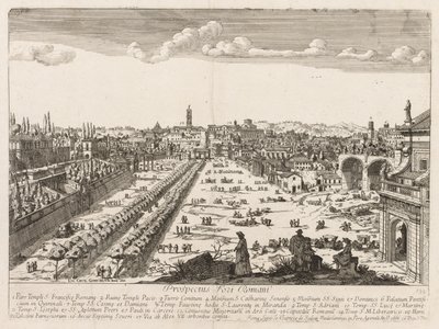 ローマのロクリからの眺めローマの印章[回転]、1666。 作： Lievin Cruyl