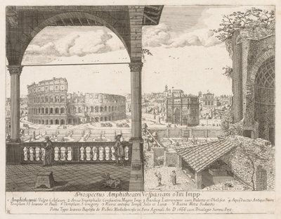ラルコの見通しLOCURI Rome InsignesのIl Colosseo di Costantino、1666年。 作： Lievin Cruyl