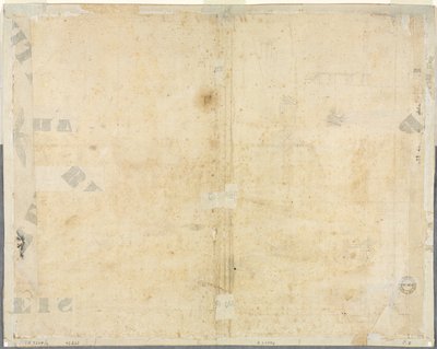 Collegio di Propaganda Fide の屋根裏部屋の窓と柱柱のスケッチ (裏面) 作： Lievin Cruyl
