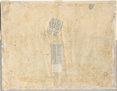 レクトからの噴水のトレースと 2 つの顔のスケッチ (裏面) 作： Lievin Cruyl