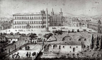 ラテランの眺め、ローマ、1672-73。 作： Lievin Cruyl