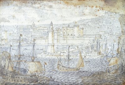 ナポリの眺め、Lievin Cruyl (1640-1720)、イタリア 作： Lievin Cruyl