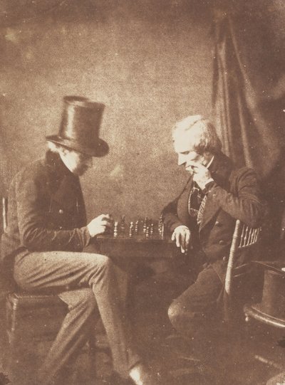 チェスプレイヤー、ca。 1845年。 作： Likely by Antoine François Jean Claudet.