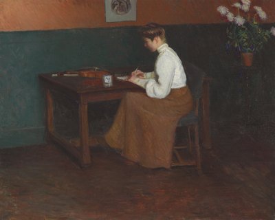 スタジオで（キャンバスに油彩） 作： Lilla Cabot Perry