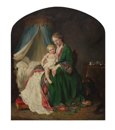 この子豚は市場に行った」1857年頃 作： Lilly Martin Spencer