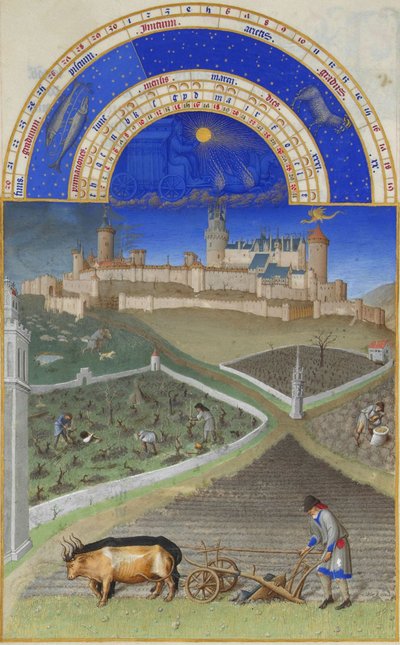 3月ベリー公の非常に豊かな時間、1412〜1416。 作： Limbourg Brothers