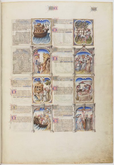 モラリゼ聖書、ノアの生涯、フォリオ5r 作： リンブール兄弟