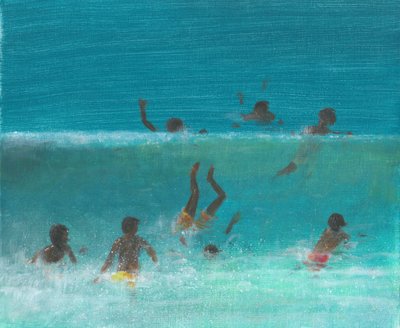 サーフの子供たち、2015（キャンバスにアクリル） 作： Lincoln Seligman