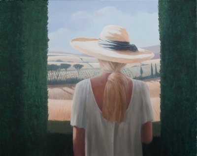 女の子、背面図、トスカーナ、2012（キャンバスにアクリル） 作： Lincoln Seligman