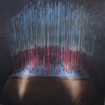 ブロンズボールに入ったお線香 作： Lincoln Seligman