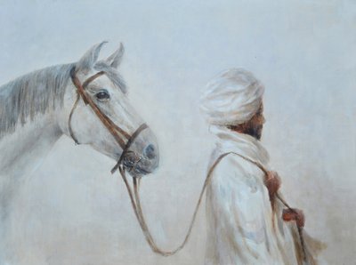 灰色の馬を率いるラバリ 作： Lincoln Seligman