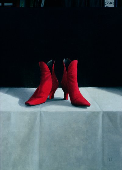 レッドブーツ、1995（ボード上のアクリル） 作： Lincoln Seligman