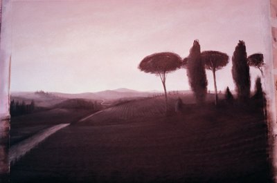 トスカーナの風景、1992（紙にアクリル） 作： Lincoln Seligman