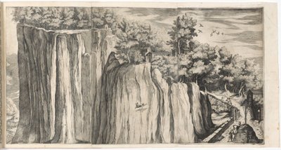 カセンティーノの道から見たラ・ヴェルナ山の眺め (Vue de la montagne della Vernia...) [プレート A] 作： Lino Moroni