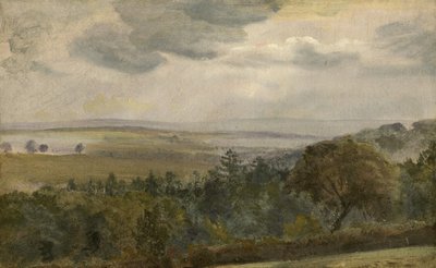 雲のある広大な風景、1850年頃 作： Lionel Constable