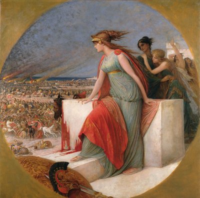 バトルシーン、1890年頃（キャンバスに油彩） 作： Lionel Noel Royer