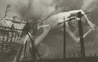「船が出航する所で泣き叫ぶ声が聞こえた」（白黒写真） 作： Lionel Wendt