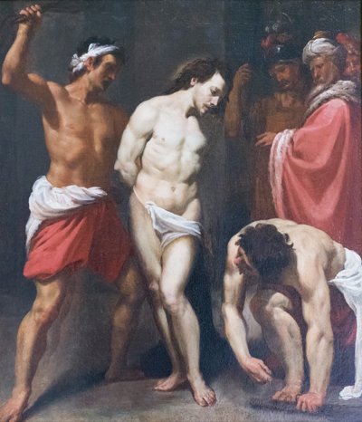 キリストの鞭打ち、レオネロ・スパーダ（キャンバスに油彩） 作： Lionello Spada