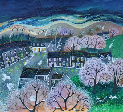 日の冷光、2022年（リネンにアクリル） 作： Lisa Graa Jensen