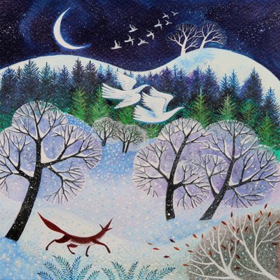Cool Fox、2021年、（紙にアクリル） 作： Lisa Graa Jensen