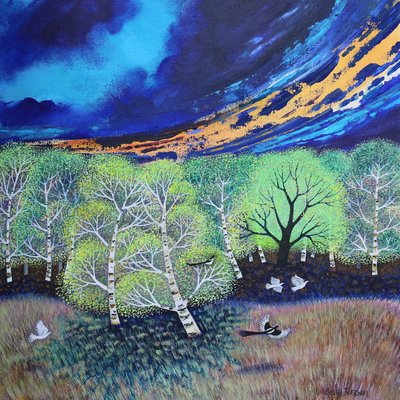 夕空、2023年（キャンバスにアクリル画） 作： Lisa Graa Jensen