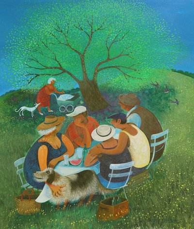 ファミリーピクニック』2018年（紙にアクリル絵の具 作： Lisa Graa Jensen