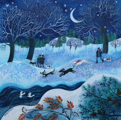 Joyful Dogs, 2023（キャンバスにアクリル画） 作： Lisa Graa Jensen