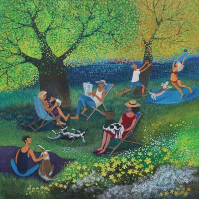 レディ・イン・ピンク、2015年（アクリル、紙） 作： Lisa Graa Jensen