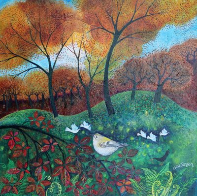 小鳥、2023年（キャンバスにアクリル画） 作： Lisa Graa Jensen