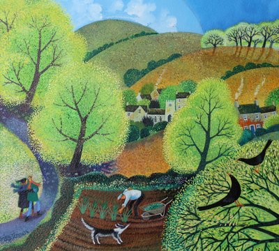 散歩に出かける、2016、（紙にアクリルインク） 作： Lisa Graa Jensen