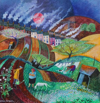 Smokey Chimneys』2018年（紙にパステル 作： Lisa Graa Jensen
