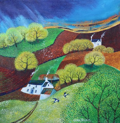 谷間の春、2024年（キャンバスにアクリル画） 作： Lisa Graa Jensen