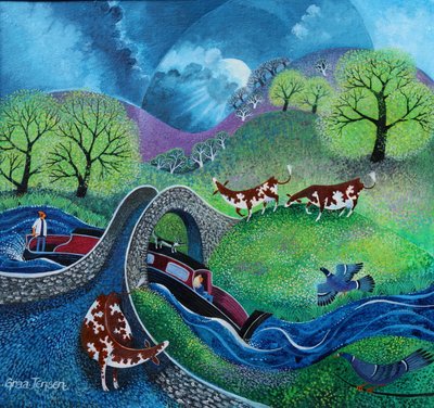 係留時間、2023年（リネンにアクリル） 作： Lisa Graa Jensen