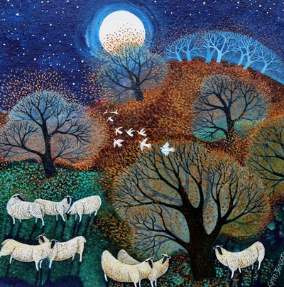 風の羊、2022年（リネンにアクリル） 作： Lisa Graa Jensen