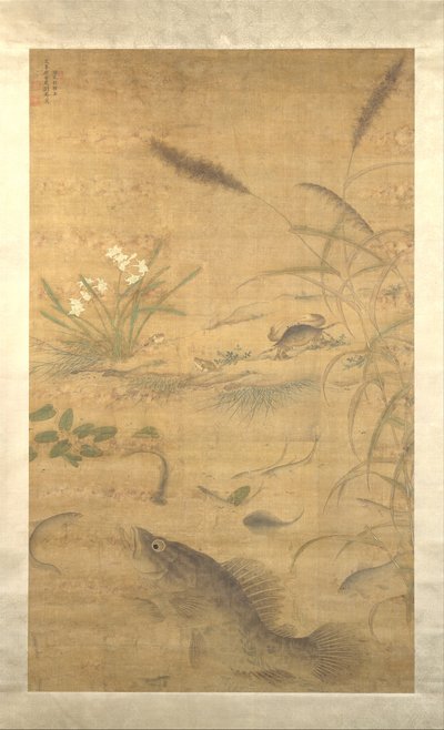 花、魚、カニ、16 世紀半ば。 作： Liu Jie