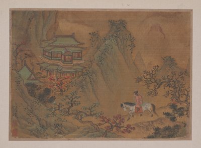 馬に乗った男のいる風景 作： Liu Yen