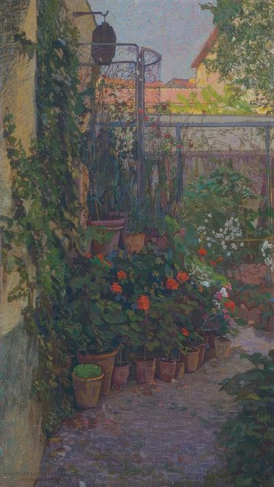 トリプティク」または「花咲く庭 作： Llewelyn Lloyd