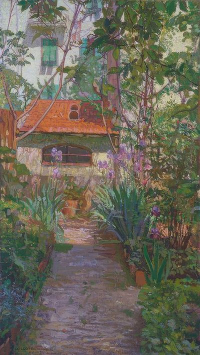 トリプティク」または「花咲く庭 作： Llewelyn Lloyd