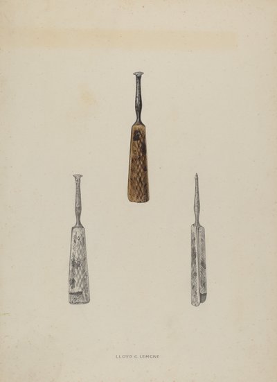 レザー ガイド マーカー、c。 1937年。 作： Lloyd Charles Lemcke