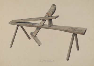 ウッドカーバーのベンチ、1938年 作： Lloyd Charles Lemcke
