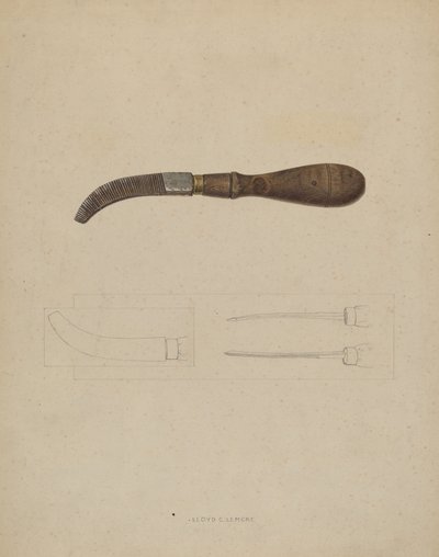 木製ペグファイル、c。 1937年。 作： Lloyd Charles Lemcke