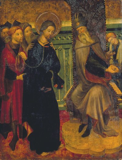 ピラトの前のキリスト、1420-1425年頃（パネル上のテンペラ） 作： Lluís Borrassà