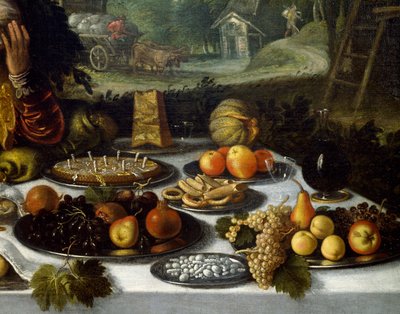 Lodewijk Toeput による「Vanity of Wealth」のテーブル スプレッド (1550 年頃 - 1605 年頃) 作： Lodewijk Toeput