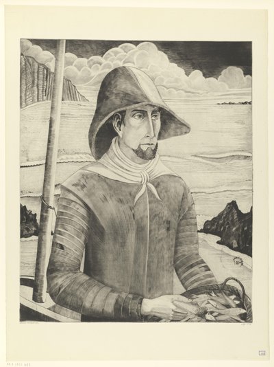 ブルトンねじ Breton Fisherman II (原題) 作： Lodewijk Schelfhout (signed by artist)