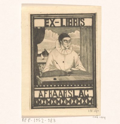 A.F. Baarslag による Ex libris 作： Lodewijk Schelfhout (signed by artist)