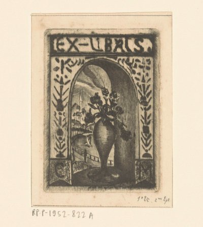 C. van der MeulenによるEx libris 作： Lodewijk Schelfhout (signed by artist)