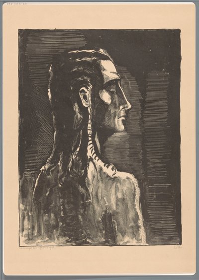 目を閉じた図 作： Lodewijk Schelfhout (signed by artist)