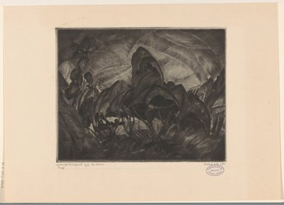木々が生い茂る丘陵の風景 Les Arbres (オブジェクトの元のタイトル) 作： Lodewijk Schelfhout (signed by artist)