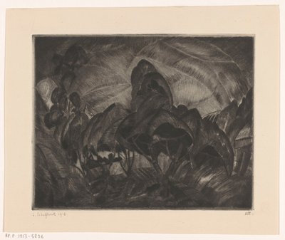 木々が生い茂る丘陵の風景 Les Arbres (オブジェクトの元のタイトル) 作： Lodewijk Schelfhout (signed by artist)